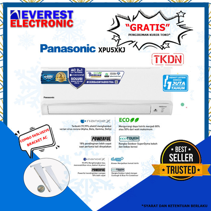AC PANASONIC INVERTER NANOE CS-XPU5XKJ / XPU5XKJ XPU 5 XKJ 1/2PK (R32)