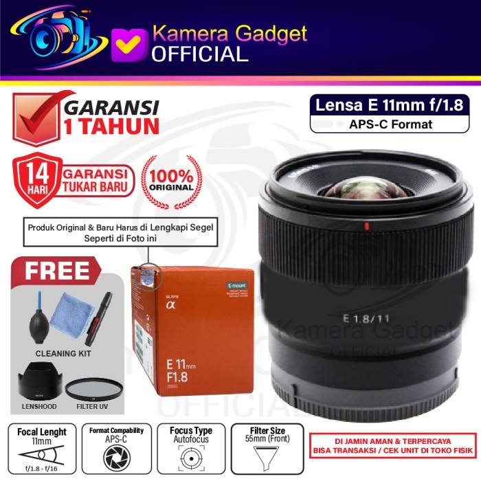 Sony E 11mm f1.8 APSC Lens Sony 11 mm f/1.8 Original Resmi