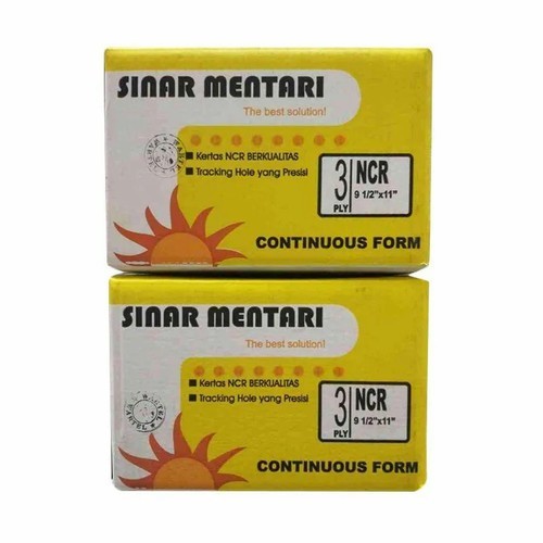 

KERTAS KOMPUTER NCR / KERTAS CONTINUOUS FORM 3 PLY 9 1/2" x 11" SINAR MENTARI