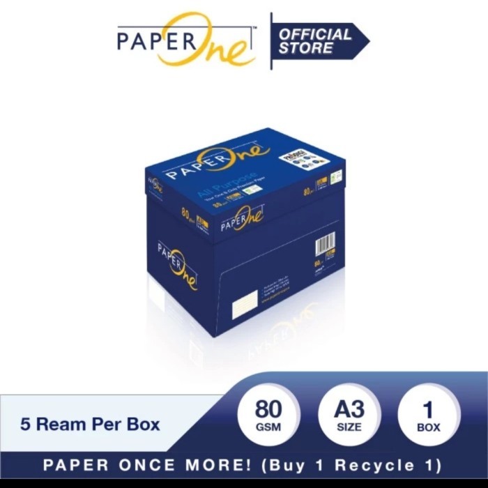 

KERTAS HVS A3 80 GRAM PAPERONE 1 BOX 5 REAM