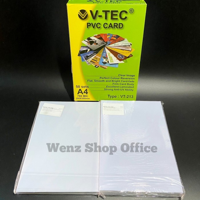 

Kertas PVC A4 V-TEC isi 50 lembar PVC Id Card Plastik PVC