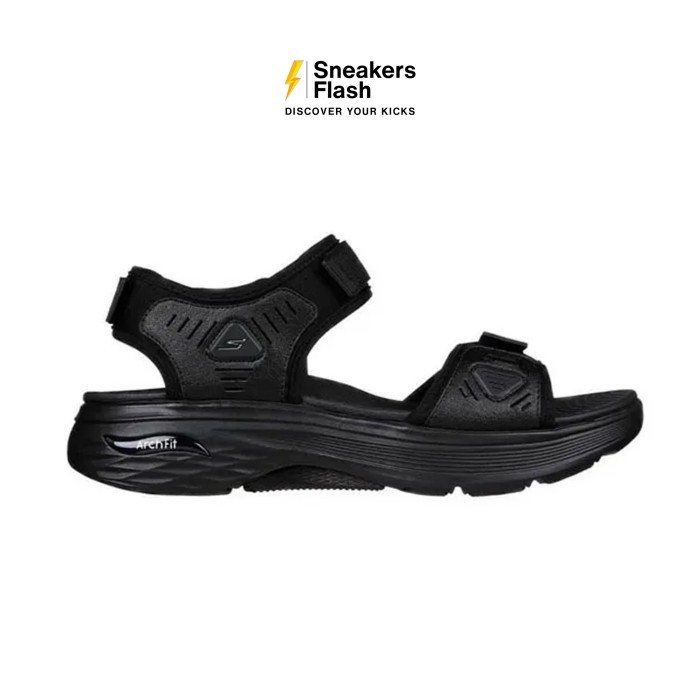 SKECHERS Max Cushion Arch Fit Prime Black Sepatu Sandal Pria - 229145Bbk