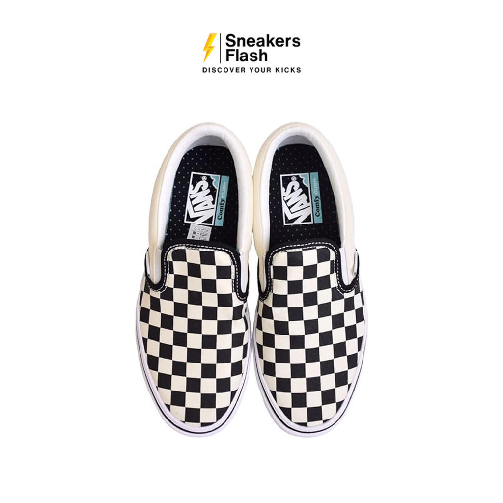 VANS Slip-On Comfycush Checkerboard Sepatu Sneakers Unisex - VN0A3WMDVO4 - Size 46