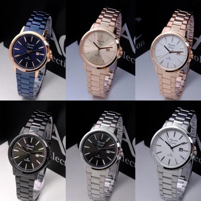 ALEXANDRE CHRISTIE AC1014 AC 1014 LEATHER STRAP JAM WANITA ORIGINAL