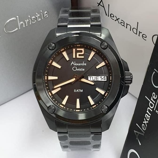 ALEXANDRE CHRISTIE AC8609 AC 8609 BLACK JAM TANGAN PRIA ORIGINAL