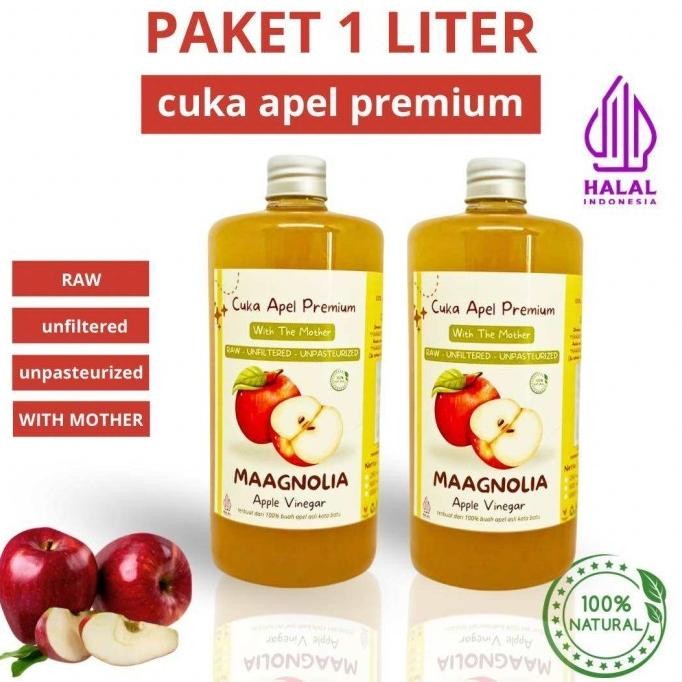 

Cuka Apel Maagnolia 1 Liter Premium With Mother