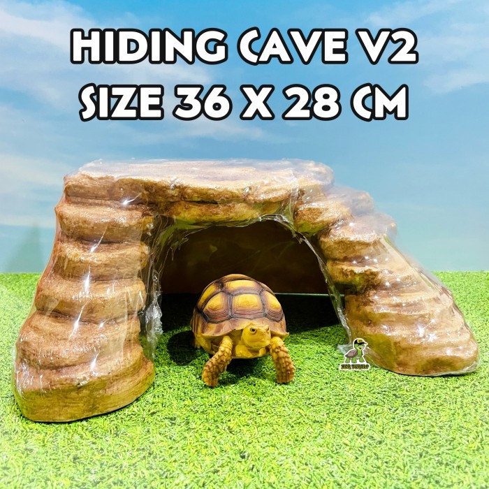 terbaru hiding cave v2 rumah torto besar kura darat reptil aldabra sulcata res