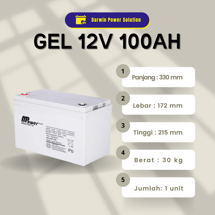AKI BATERAI VRLA GEL 12V 100AH MPOWER JXH100-12G