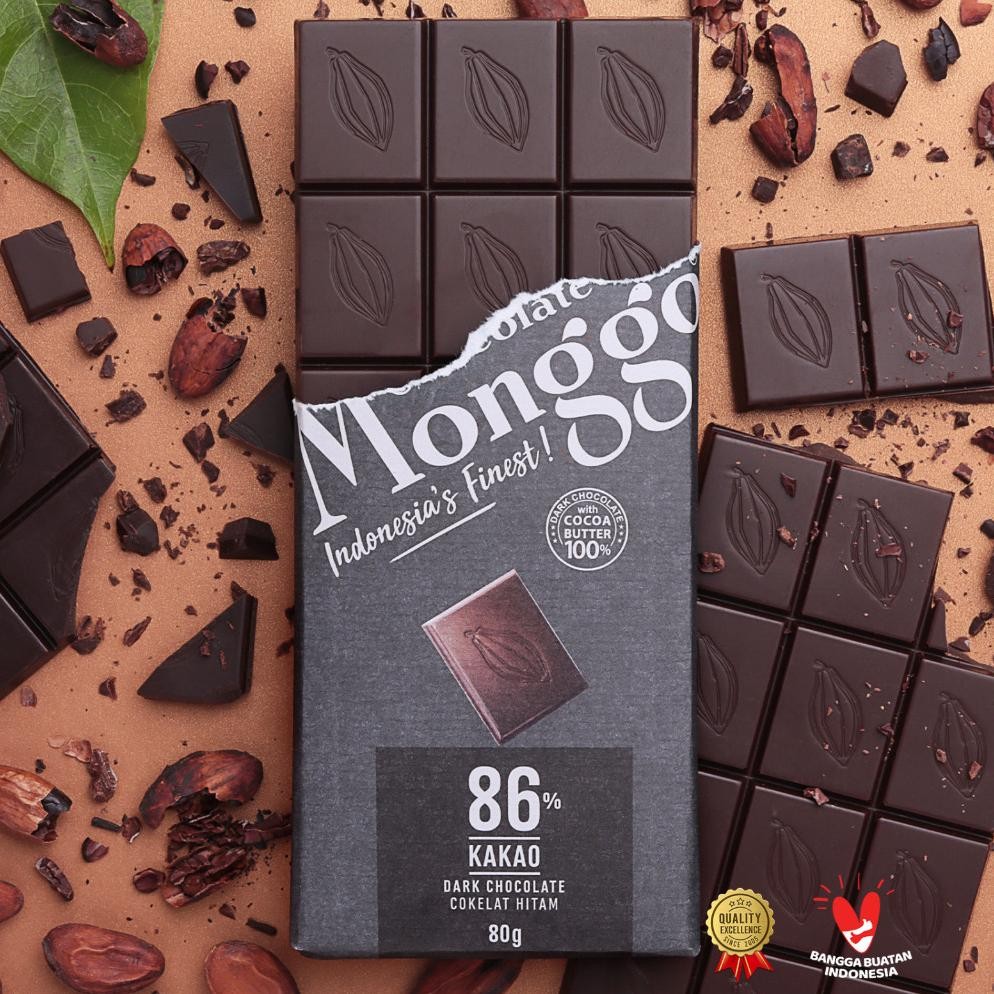 

CR - Chocolate Monggo | Dark Chocolate 86% Cocoa 80gr| Coklat Murni 100% Cocoa Butter | Cokelat Hitam Premium Snack Sehat TERLARIS