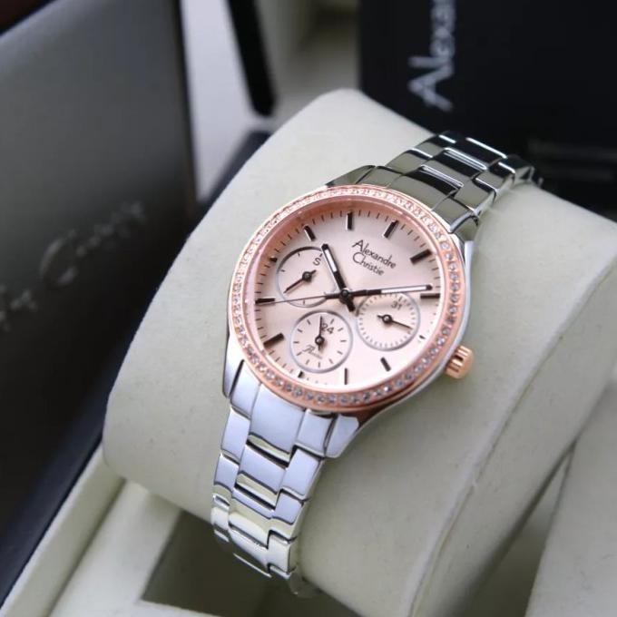 JAM TANGAN WANITA ALEXANDRE CHRISTIE AC2A66 AC 2A66 SILVER PEACH