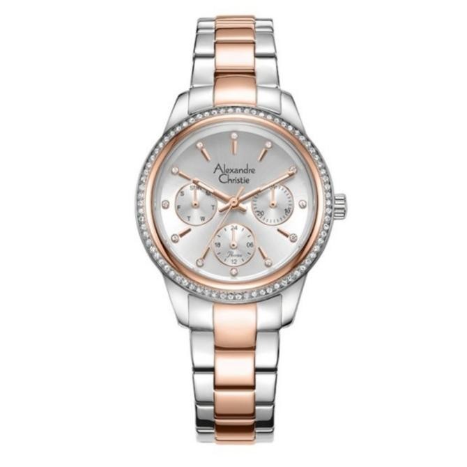 JAM TANGAN WANITA ALEXANDRE CHRISTIE AC2A62 AC 2A62 SILVER KOMBINASI