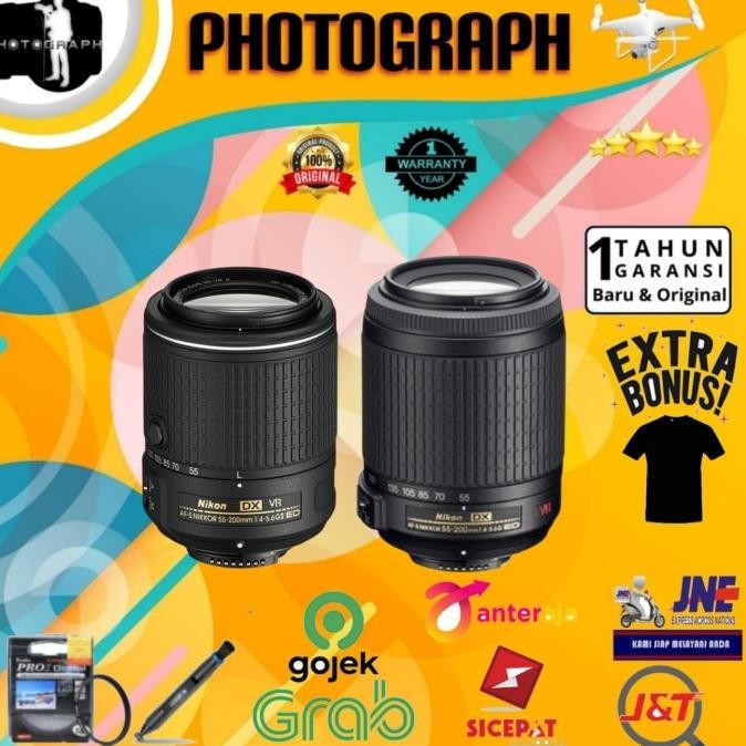 Lensa Nikon 55-200Mm F/4-5.6G Ed / Lensa 55-200Mm For Nikon Original