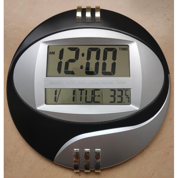 JAM DINDING DIGITAL ESA 3806 T - JAM DIGITAL BULAT - FITUR LENGKAP [terbaik]