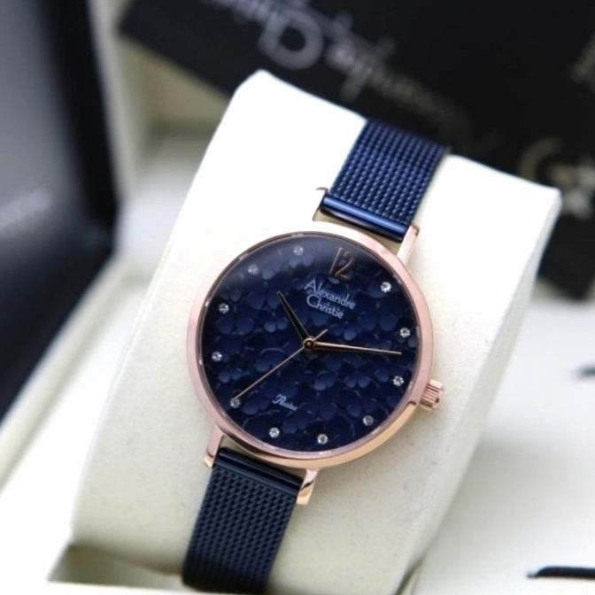 ALEXANDRE CHRISTIE AC2728 AC 2728 BLUE ROSEGOLD JAM TANGAN WANITA