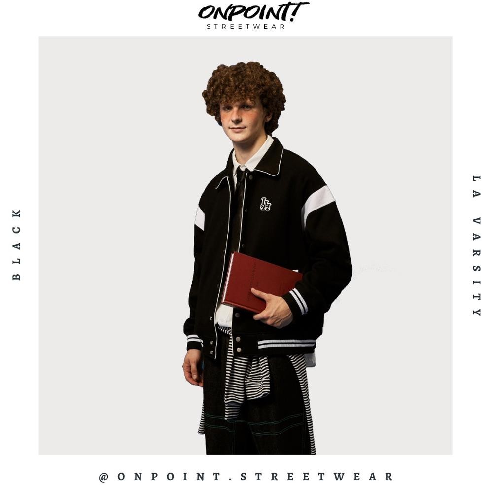 Jaket Varsity Modern Keren La (Black) Pria Pria Jacket Varisty Baseball Varsiti Ori Fashion Pria Baj