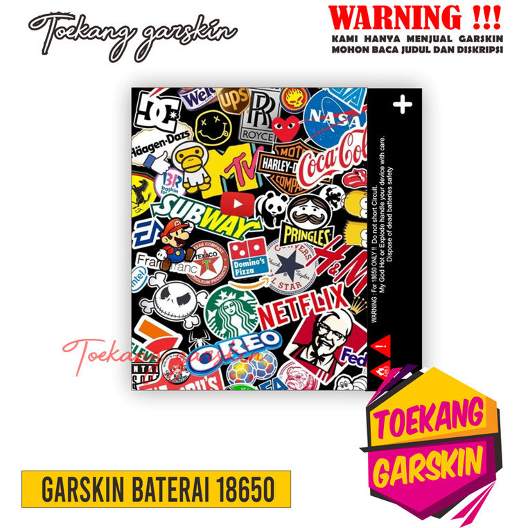 

Wrap* 18650 Wrap Battery 01 Skin Stiker Garksin CUSTOM Gratis (2pcs)