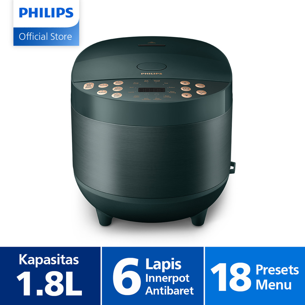 Philips Digital Rice Cooker / Magicom HD4515/91 1.8 L Lapisan Bakuhanseki Anti Lengket Anti Baret Pa