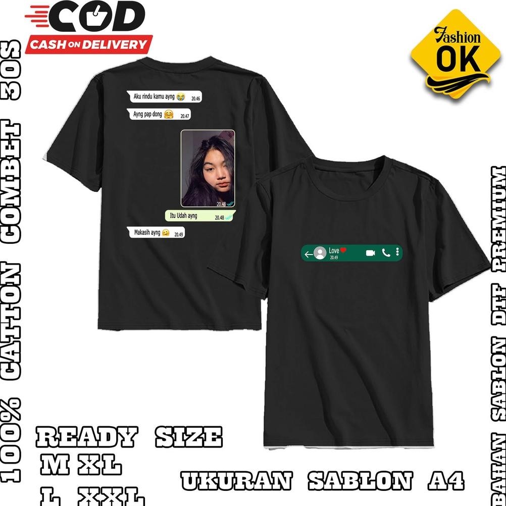 Warna Kaos Kata Unik Chat Wa 100% Katun Combed 30S Maaf Kamu Terlalu Baik Buat Aku Semoga Dapat