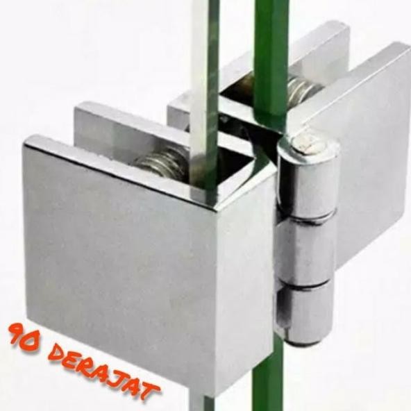 Engsel Jepit Kaca Ke Kaca / Engsel Pintu Kaca Etalase 180 Derajat