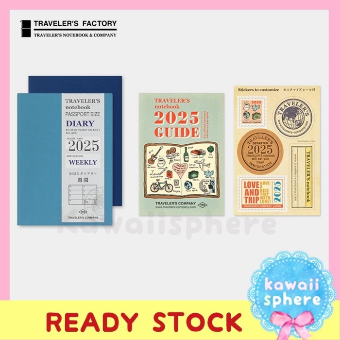 

Traveler's Notebook 2025 Refill Weekly (Passport Size) Midori Travelers Notebook Ready Stock Planner