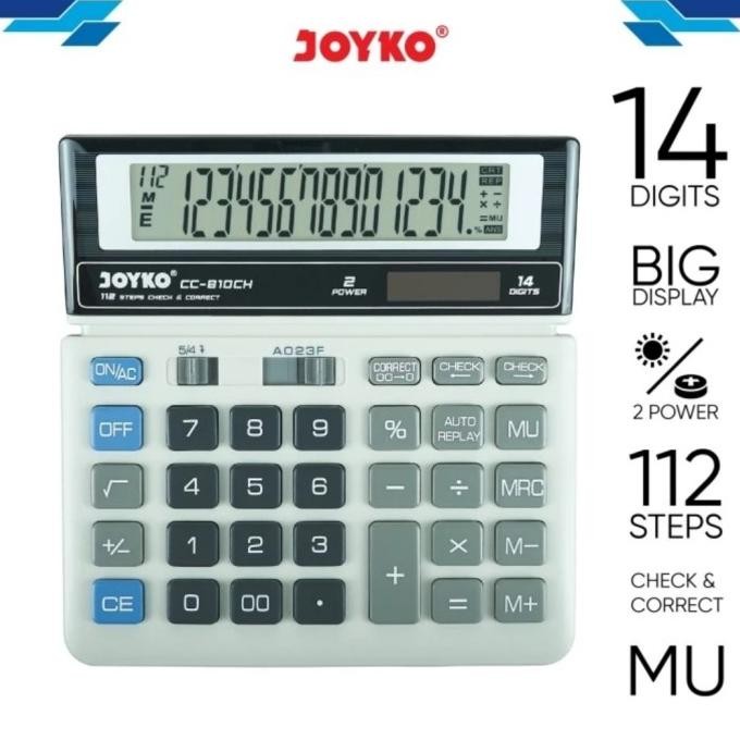 

TERSEDIA KALKULATOR CHECK & CORRECT JOYKO CC-810CH - CALCULATOR DESKTOP 810 CH