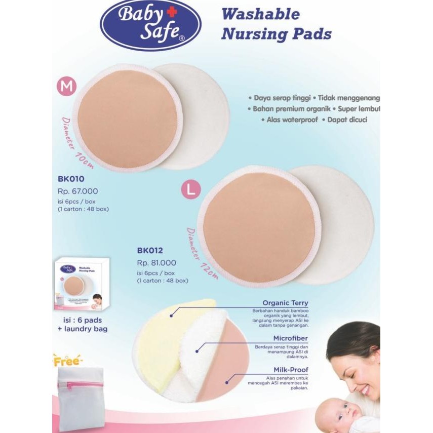 

Babysafe Washable Breastpad Yerap Asi Cuci Ulang Breast Pad Asi