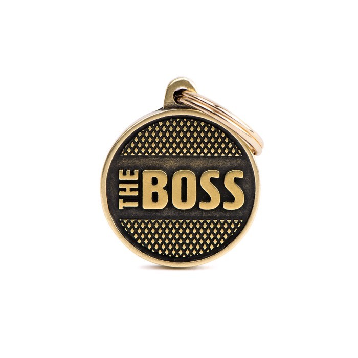 

MyFamily ID Tag - Round Bronx Rhombus English Brass Customize