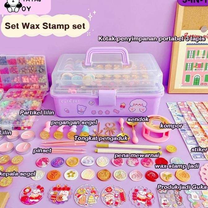 

Guka Set DIY 3-In-1 Jelly Wax Fire Paint Sealing Wax Set Gantungan Kun