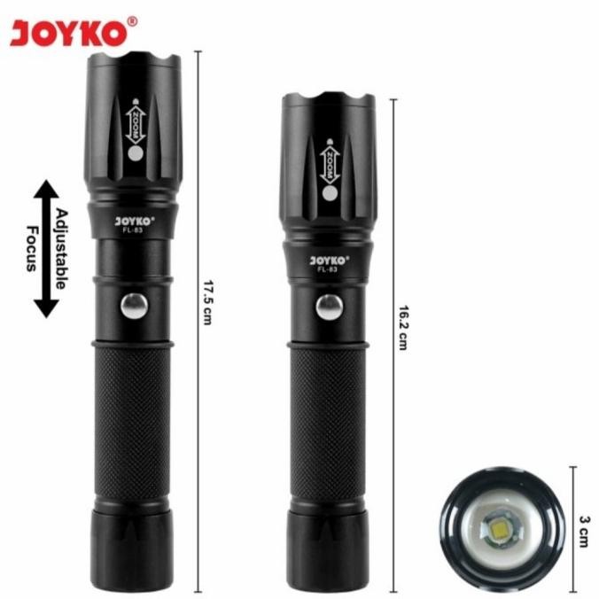 

TERSEDIA JOYKO FL-83 LED FLASHLIGHT RECHARGEABLE / FLASH LIGHT SENTER LED FL83