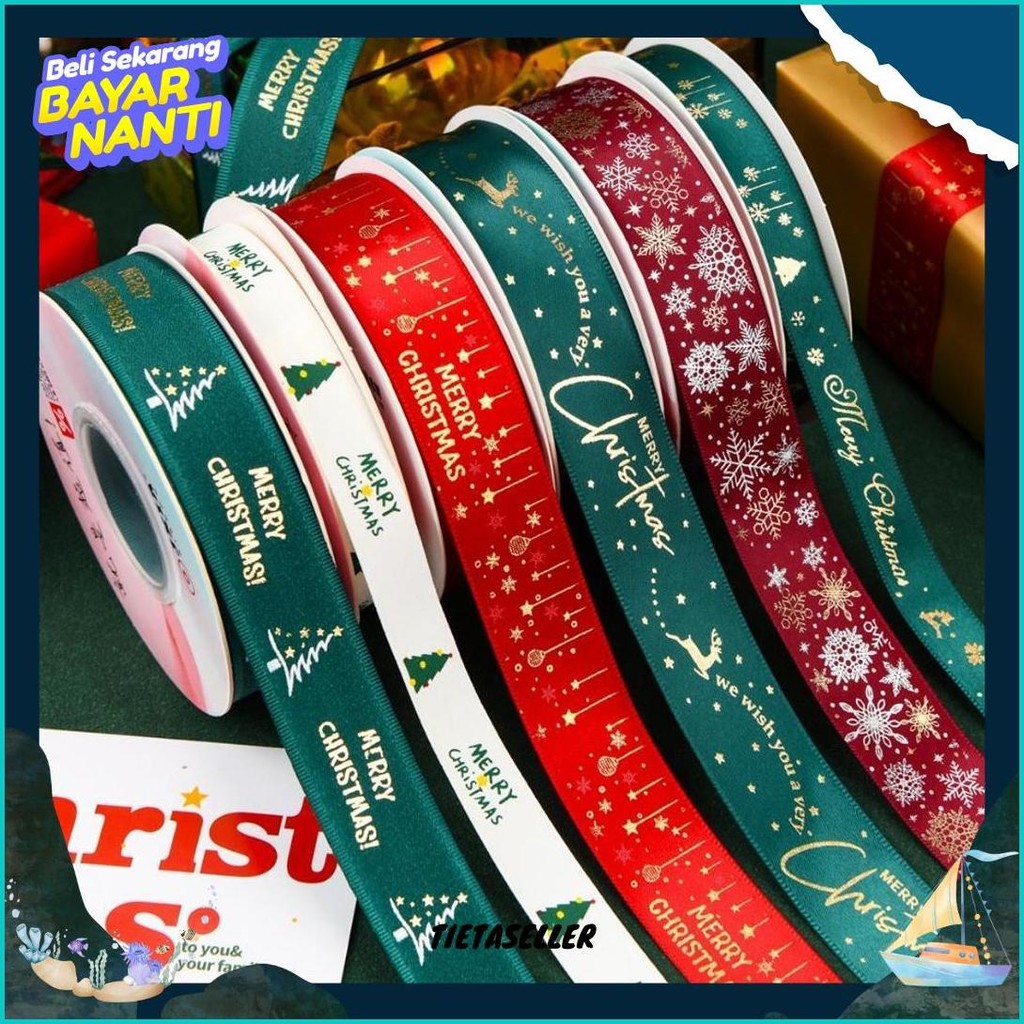 

2.5Cm X 22Mtr Per Roll Pita Natal - Pita Santin Christmas Cod