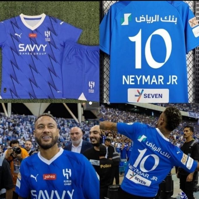 JERSEY BAJU BOLA ANAK AL HILAL HOME KIDS 2023/2024 + NEYMAR JR