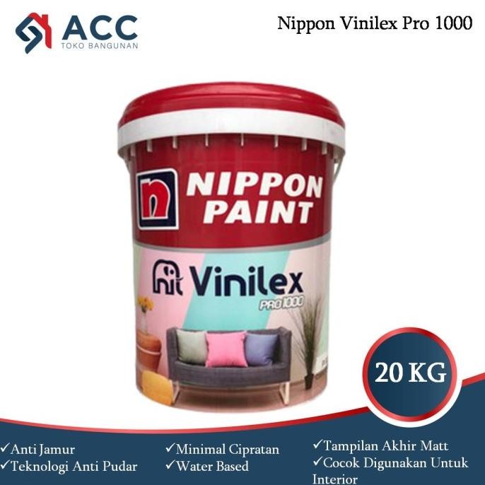 Cat Tembok Vinilex Pro 1000 Warna Putih 9102 20kg Pail