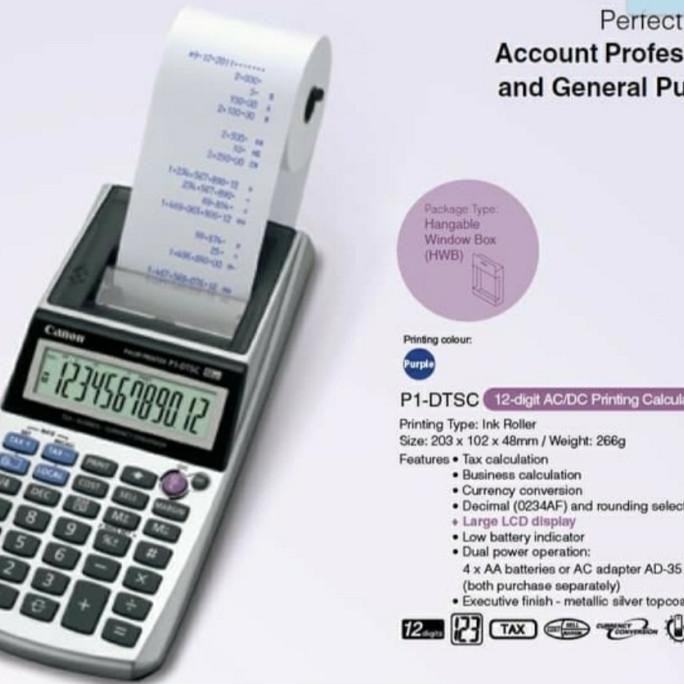 

TERSEDIA CANON P1-DTC PRINTING CALCULATOR / KALKULATOR KASIR PRINTER STRUK P1