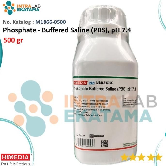 Phosphate Buffered Saline (PBS), pH 7.4 (500 gr) (M1866-500), Himedia