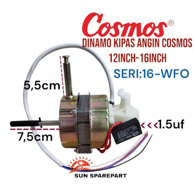 Dinamo/mesin kipas angin COSMOS 12"-16" tipe16-WFO kipas angin dudukan berdiri