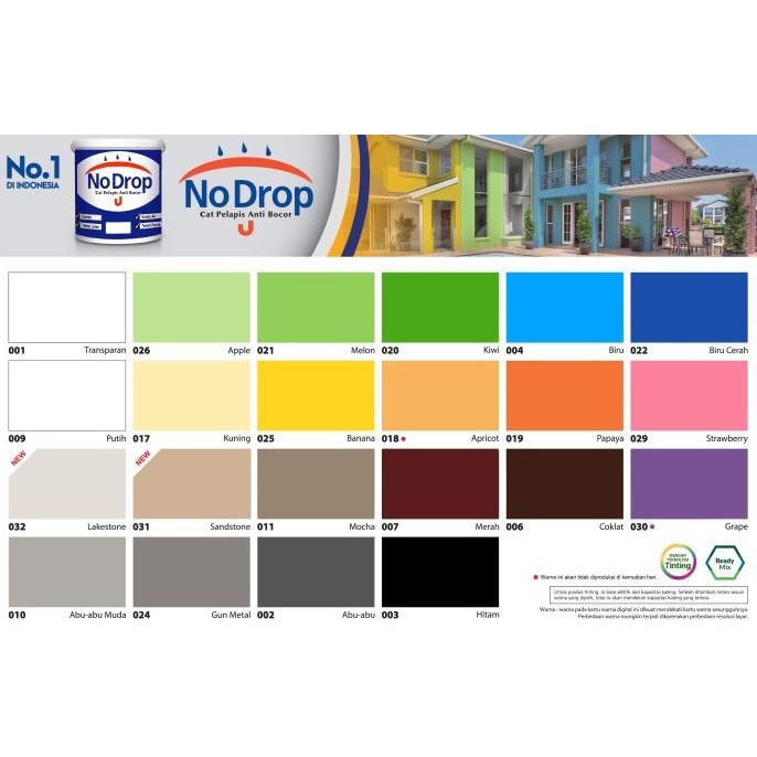 Cat Tembok Waterproofing NO DROP Putih 009 (4 kg)