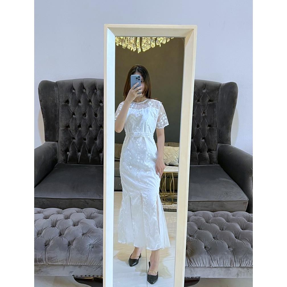 WTYU Dress Wanita Terbaru 2023 Korean Style Viral Kondangan Elegan Baju Muslim Brokat Keluarga Coupl