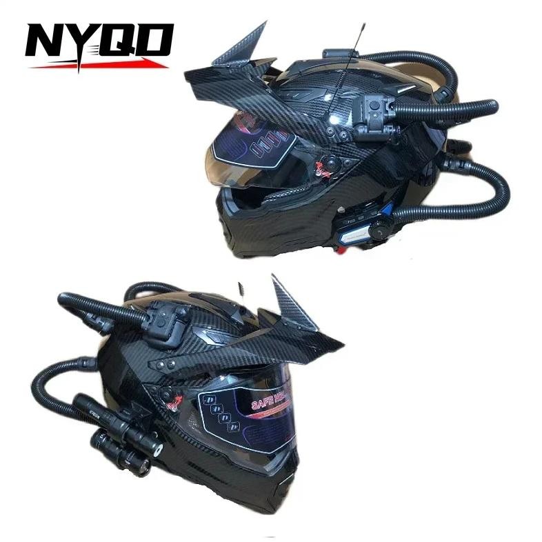 motorcycle helmet off-road personalized tactical bluetooth headset driving recorder laser helmet ful