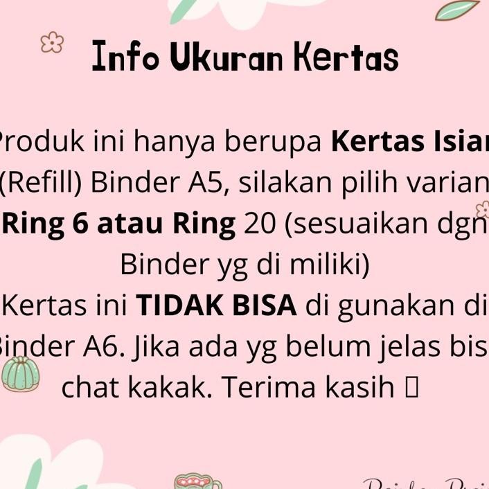 

Loose Leaf A5 Budgeting Keuangan Kertas ISI REFILL BINDER AGENDA BUKU CATATAN HARIAN DAILY FINANCIAL PLANNER LAPORAN CASHFLOW TANTANGAN MENABUNG TABUNGAN TARGET SAVING JAR