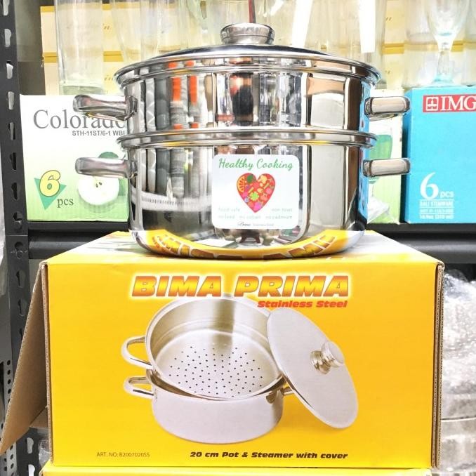 BIMA PANCI KUKUS 20 CM STEAMER PRIMA STAINLESS ORI