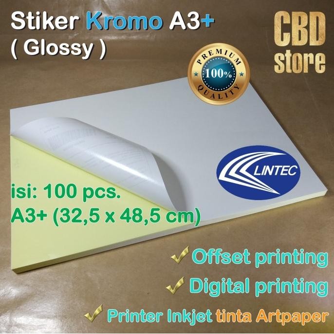 

Kertas Stiker KROMO A3+ Sticker CHROMO Glossy 100 pcs merek Lintec