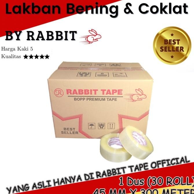 

NEW Dus Lakban Bening / Lakban Coklat RABBIT TAPE 2 inch x 500 Yard - 300M