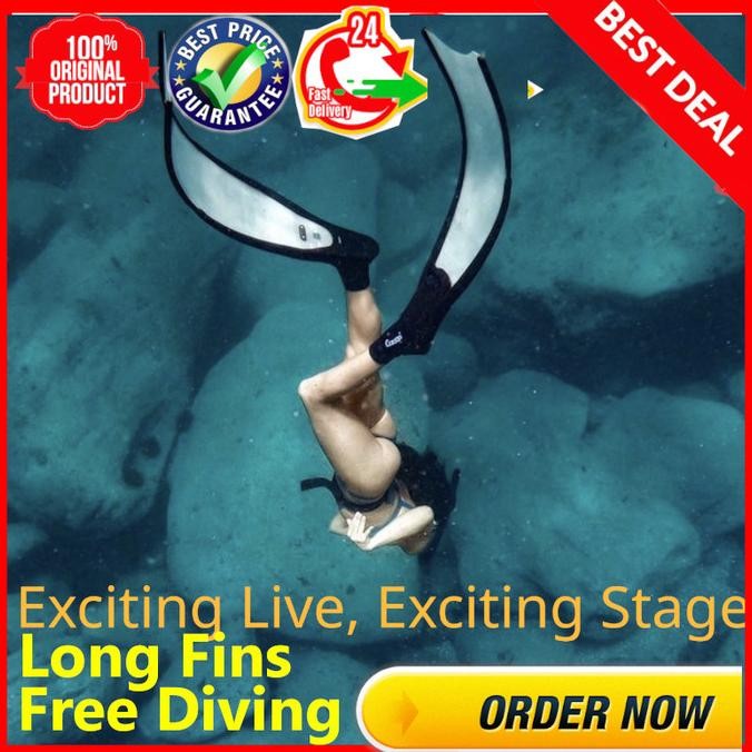 Long Fin Free Dive 100% Rubber Freedive Fins Spearfishing Fin Diving