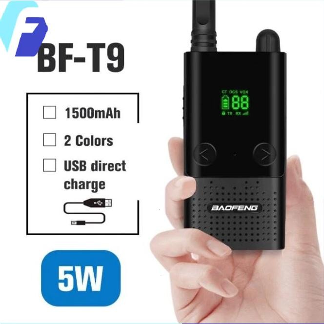Marin CodHt -B-F- T9 / Walkie Talkie Baofeng T 9 Bf-T9 Isi 2 Walkie Talkie 5W Wateroof Ip68 1 Mah