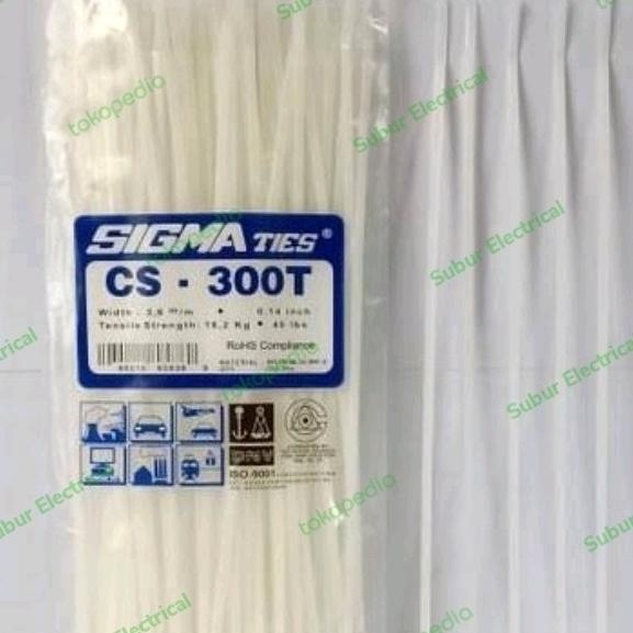 

BEBAS ONGKIR - kabel ties 30cm SIGMA CS-300T cable ties kabel tis putih/hitam