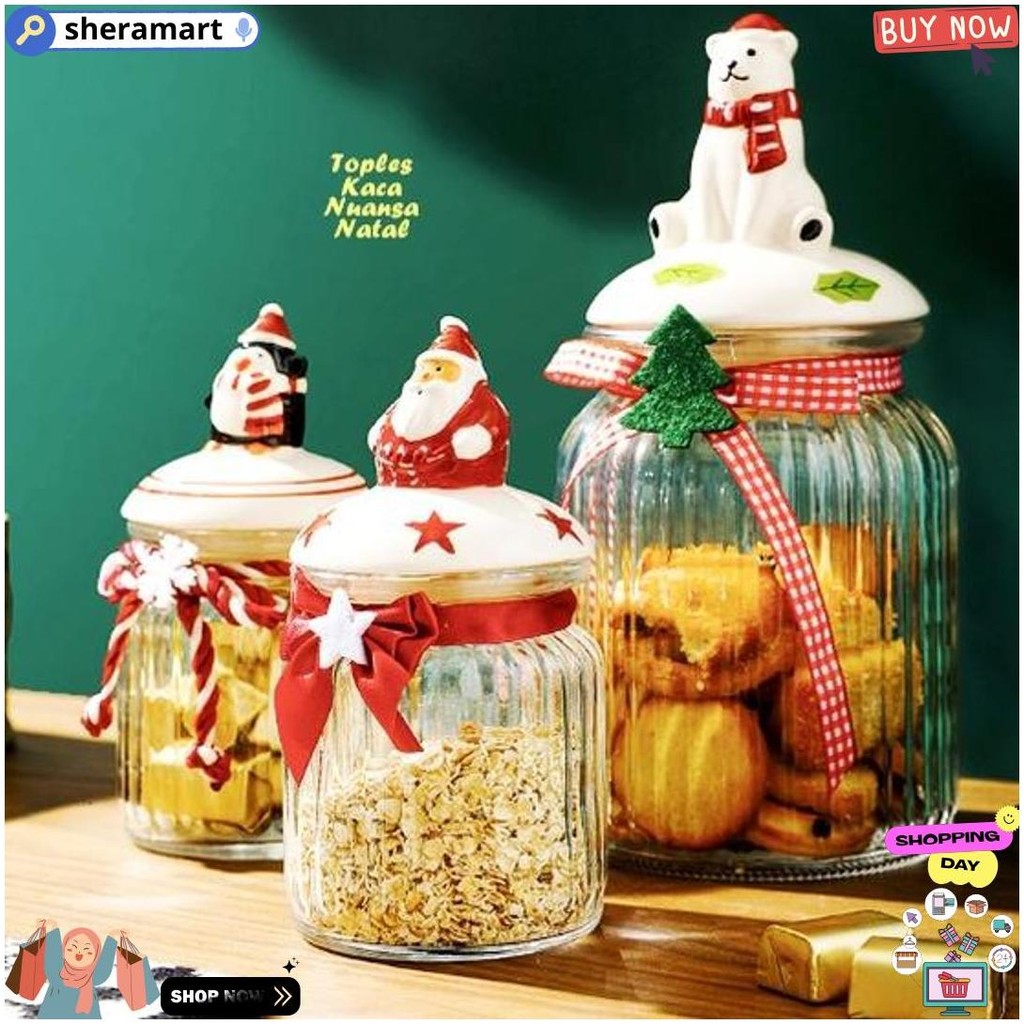 

Toples Kaca Nuansa Natal Toples Natal Christmas Candy Box Dekorasi Natal Christmas Decoration Kado Natal Hadiah Natal D Best Seller