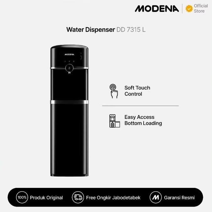 Modena DD 7315 L Water Dispenser - Galon Bawah, Stainless Steel, Putih|Hitam