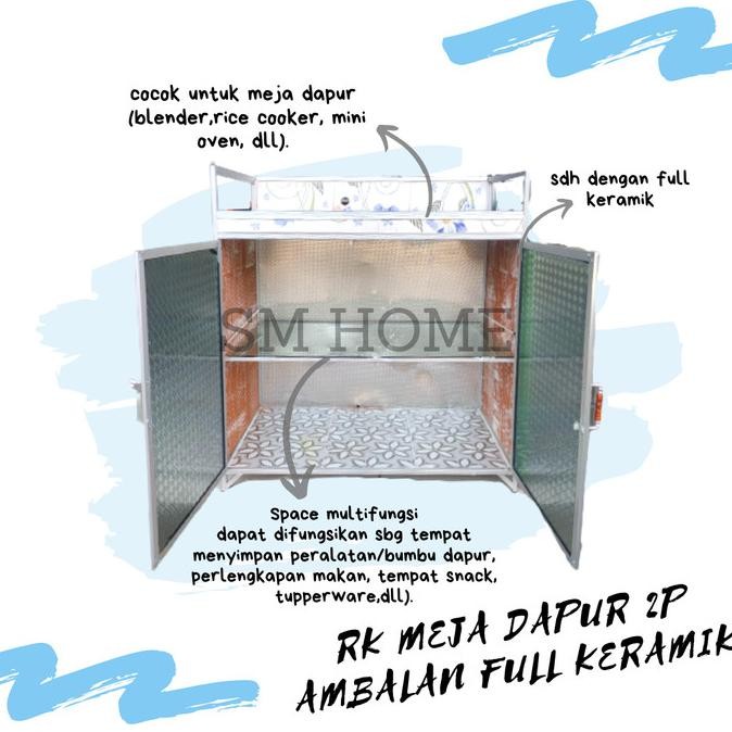 Rak Kompor Aluminium 2pintu FULL KERAMIK Meja Dapur Kitchen set Bawah