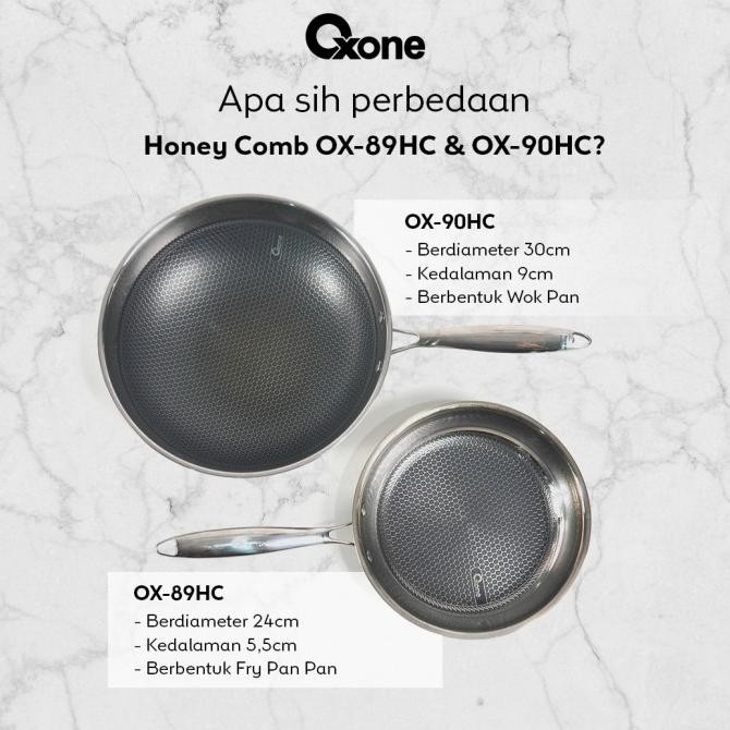 Oxone Wajan Fry Pan Comb Anti Lengket Stainless Steel
