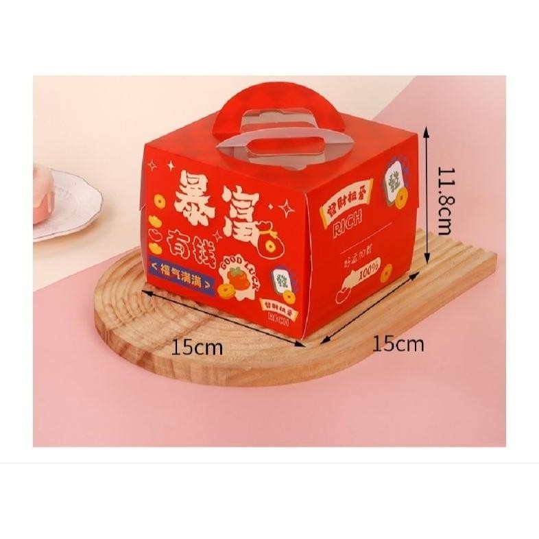 Box Imlek Kue Box Imlek Bolu Box Toples 500Gr Box Bolu Imlek Box Kue Imlek Box 15X15 Box Merah Imlek